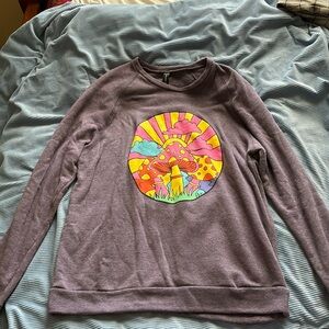 Bright colored mushroom crew neck